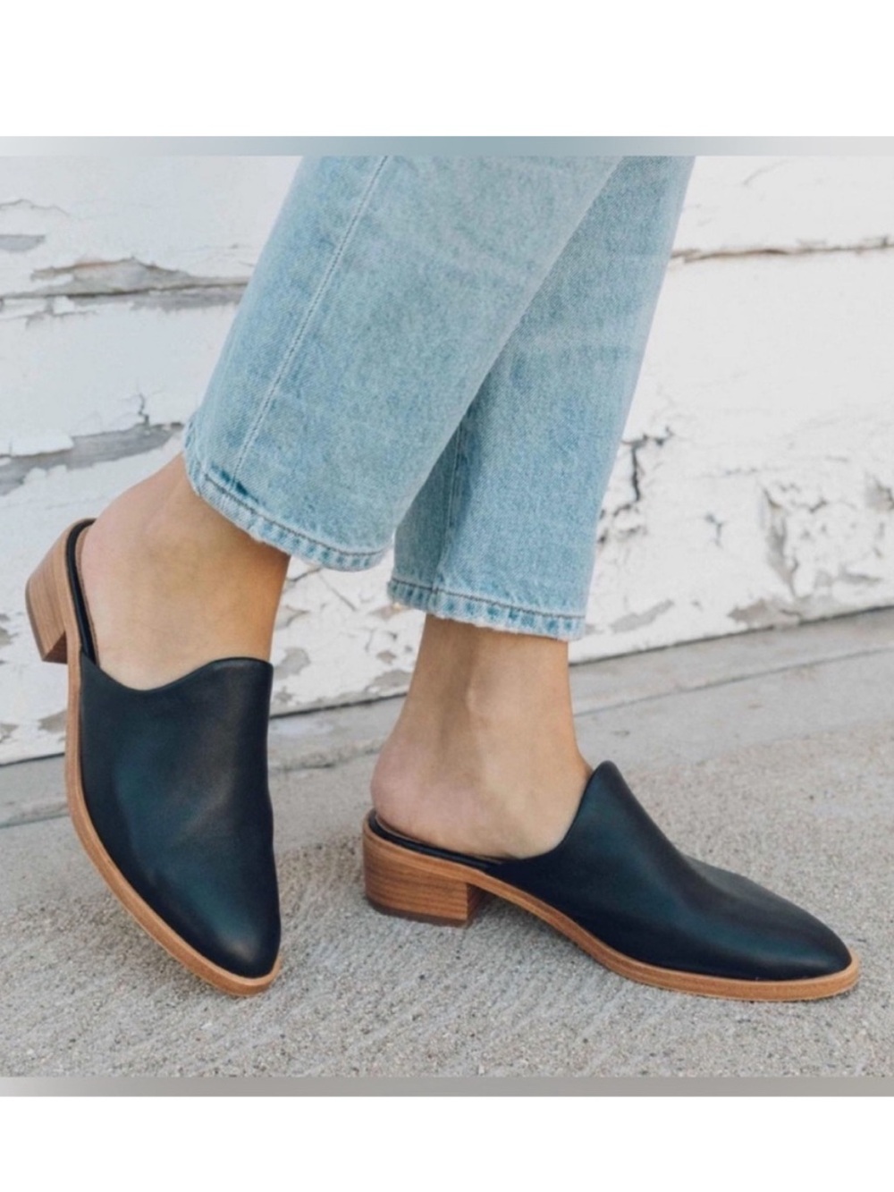 Soludos Venetian Mules in Black Leather NEW